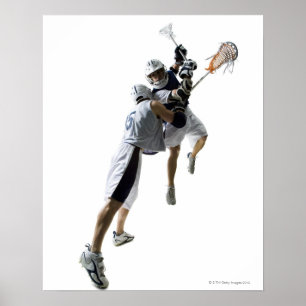 Two young men playing lacrosse 2 poster