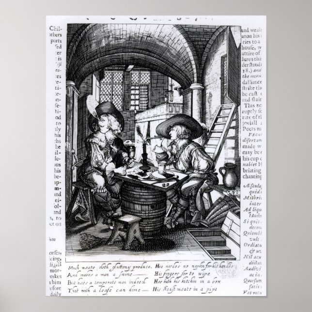 Two Young Noblemen Smoking, A Pro-Smoking Poster (Front)