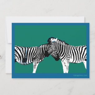 Two Zebras Neck and Neck Holiday Card