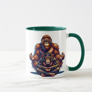 Two zen monkeys meditating. mug