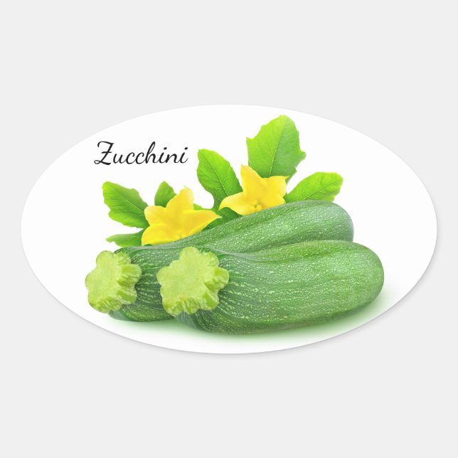 Two zucchini oval sticker (Front)