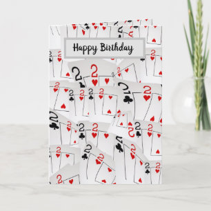 Twos Poker Cards Layered Birthday Card,