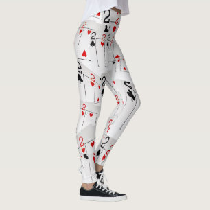 Twos, Poker Cards, Number, Ladies Leggings