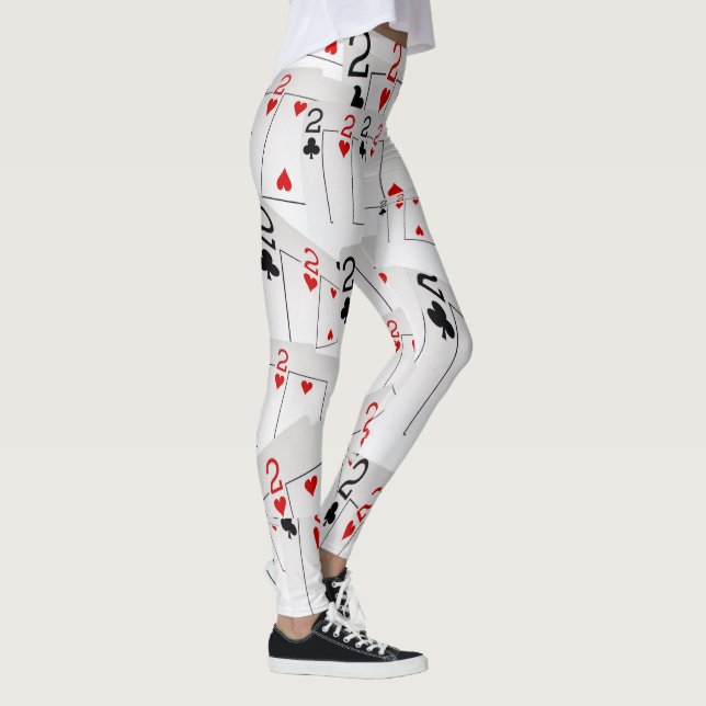 Twos, Poker Cards, Number, Ladies Leggings (Right)