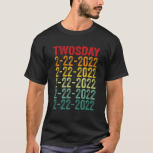 Twosday 02-22-2022 Tuesday February 2Nd 2022 Vinta T-Shirt