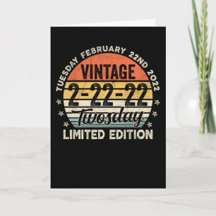 Twosday 2-22-22 Tuesday February 22nd 2022 Vintage Card