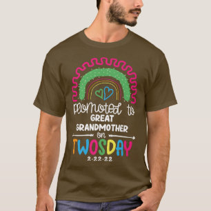 Twosday New Great Grandmother Grandma Baby Announc T-Shirt
