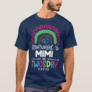 Twosday New Mimi Grandma Baby Pregnancy Announceme T-Shirt