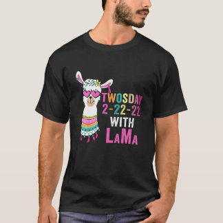 Twosday Tuesday, February 22Nd, 2022 Lama Men Kids T-Shirt