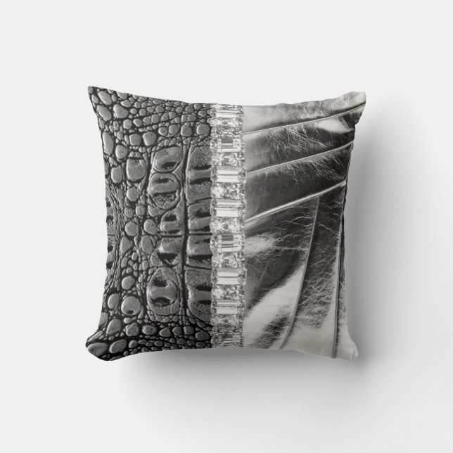 TwoToned Metallic Leather Rhinestone Pillow Set (Front)