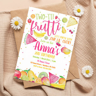 Twotti Frutti 2nd Birthday Fruit Party Invitation