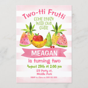 Twotti Frutti 2nd Birthday Invitation