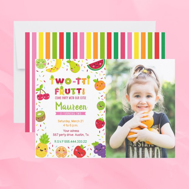 Twotti frutti 2nd birthday PHOTO Invitation (Creator Uploaded)