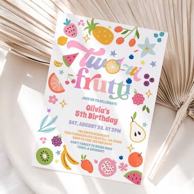 Twotti Frutti Fruit 2nd Birthday Invitation (Creator Uploaded)