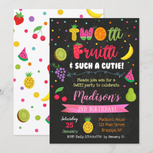 Twotti Frutti Fruits Birthday Party Invitations