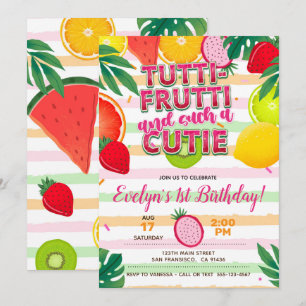 Twotti frutti or Tutti Frutti Party Invitation