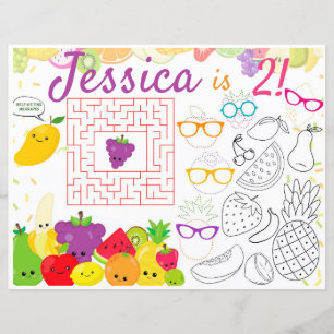 Twotti Frutti placemats activity & colouring sheet