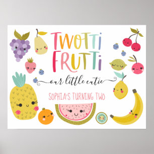 Twotti Frutti Second Birthday Party Poster