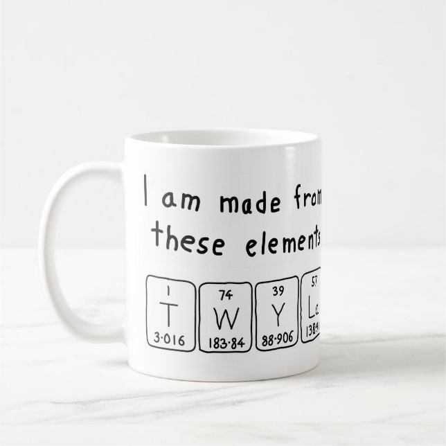 Twyla periodic table name mug (Left)
