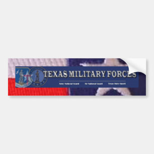 TX flag square, texas military forces Bumper Sticker