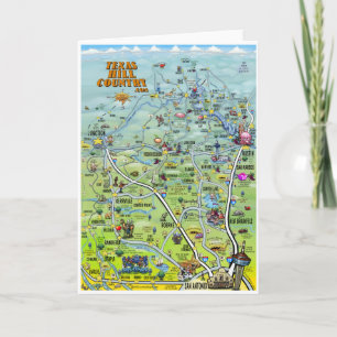 TX Hill Country Cartoon Map Card