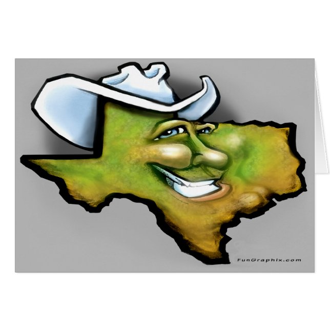 TX Hill Country Cartoon Map Card (Front Horizontal)