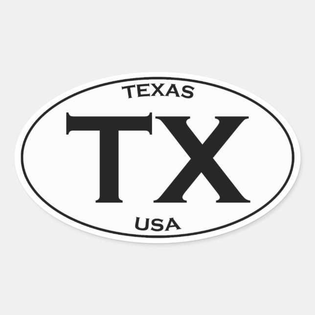 TX - Texas USA Oval Sticker (Front)