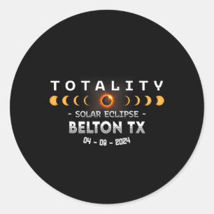 Tx Total Solar Eclipse 2024 Classic Round Sticker
