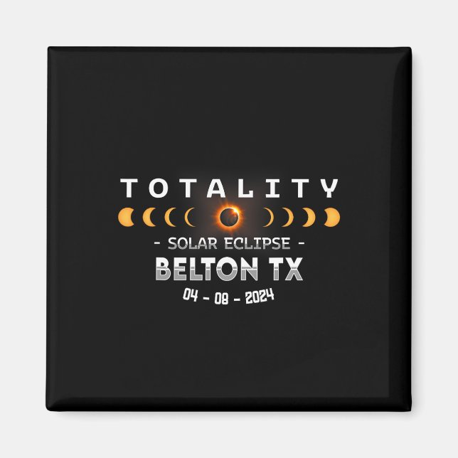 Tx Total Solar Eclipse 2024  Magnet (Front)