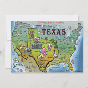 TX USA Map Card
