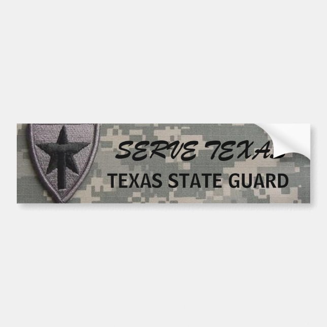 txsg patch left, SERVE TEXAS, TEXAS STATE GUARD Bumper Sticker (Front)