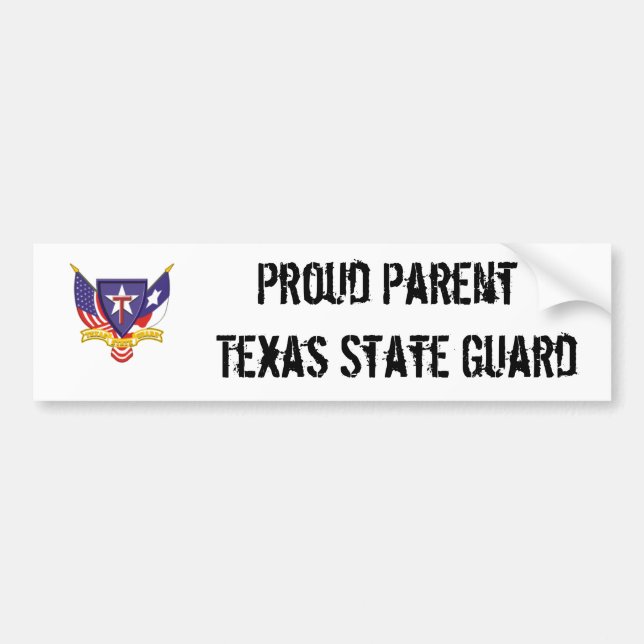 txsg proud parent texas state guard bumper sticker (Front)