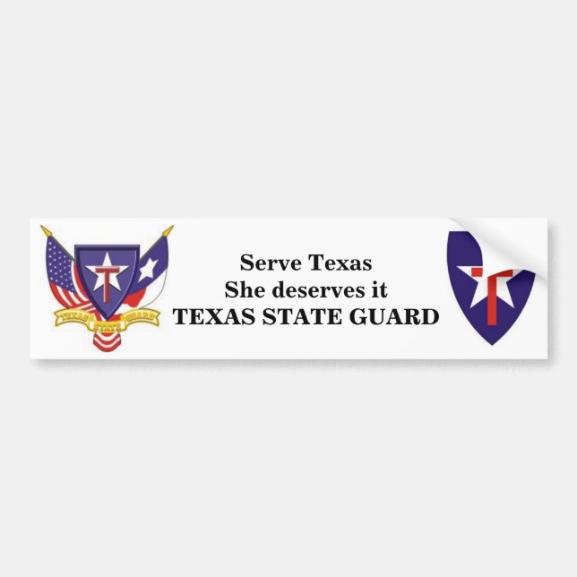 TXSG Serve Texas She deserves it Bumper Sticker (Front)