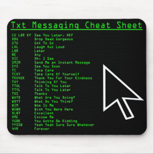 Txt Messaging Cheat Sheet Mouse Mat