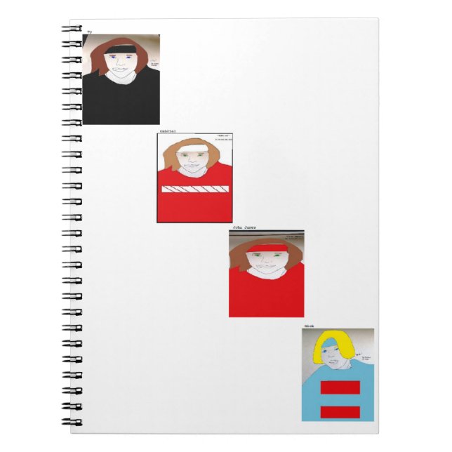 "Ty, Gabriel, John James, and Nick" Drawing Notebook (Front)