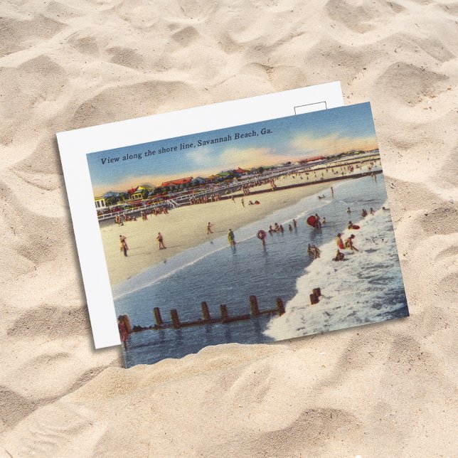 Tybee Island Beach Savannah GA Historic Postcard (Creator Uploaded)