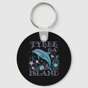 Tybee Island Ga Dolphin Lover Colorful Beach Souve Key Ring