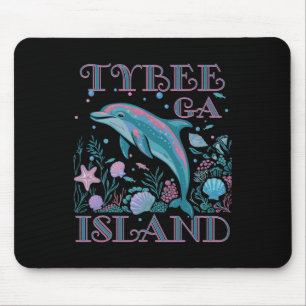 Tybee Island Ga Dolphin Lover Colorful Beach Souve Mouse Mat