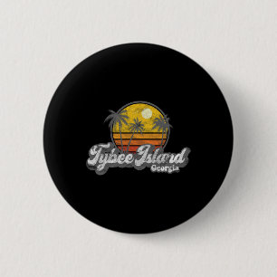 Tybee Island Ga Retro 70's Vintage Surfer Gift 6 Cm Round Badge