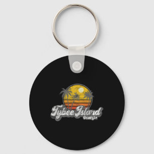 Tybee Island Ga Retro 70's Vintage Surfer Gift Key Ring