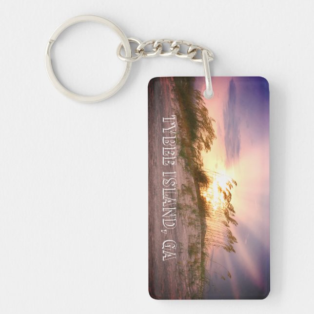 Tybee Island, GA Sunset Key Ring (Front)