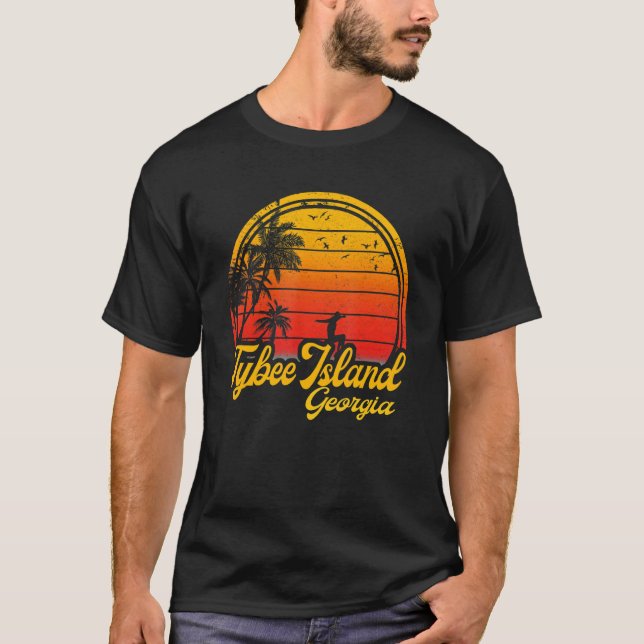 Tybee Island Georgia Beach Palm Tree Summer Vacati T-Shirt (Front)