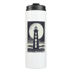 Tybee Island Georgia Lighthouse Moon Thermal Tumbler