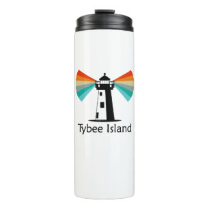 Tybee Island Georgia Lighthouse Rainbow Thermal Tumbler