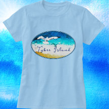 Tybee Island Georgia Soaring Seagull Beach T-Shirt