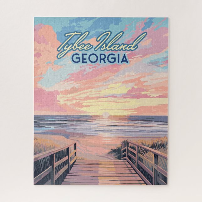 Tybee Island Georgia Sunrise Beach Savannah Jigsaw Puzzle (Vertical)