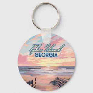 Tybee Island Georgia Sunrise Beach Savannah Key Ring
