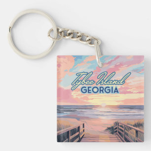 Tybee Island Georgia Sunrise Beach Savannah Key Ring