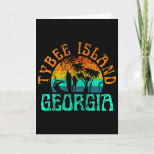 Tybee Island Georgia Surfing Beach Ocean Waves Sur Card