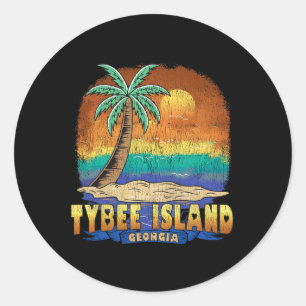Tybee Island Georgia Vintage Distressed Souvenir Classic Round Sticker